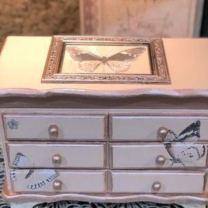 Hand painted butterfly musical jewelry box